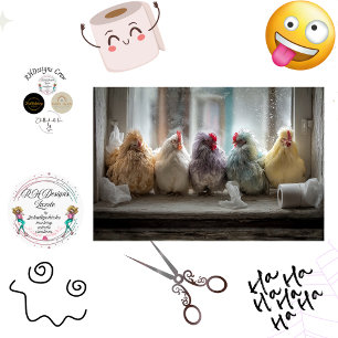 Decoupage Chicken Window Seat Tissue Humor  Tissue Paper