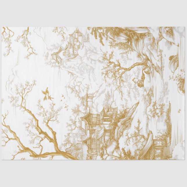 Decoupage Chinese Landscape Scene Tissue Paper (Front)