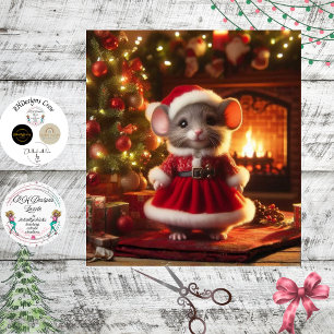 Decoupage Christmas Mouse Santa Suit Tissue Paper
