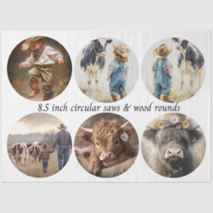 Decoupage Circular Saw Designs Vintage Design 8.5" Tissue Paper