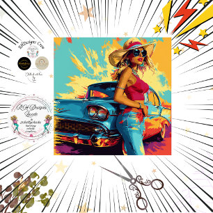 Decoupage Classic Car Chic Poster Tissue Paper
