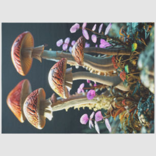 Decoupage Cluster Vibrant Mushrooms Tissue Paper