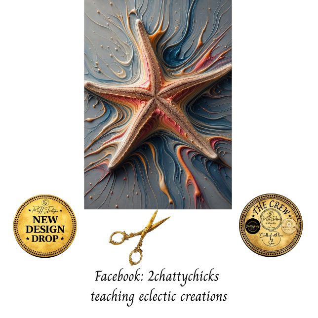 Decoupage Coastal Starfish Abstract Ocean Breeze  Tissue Paper (Creator Uploaded)