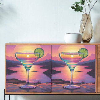 Decoupage Colourful Sunset Margarita  Tissue Paper