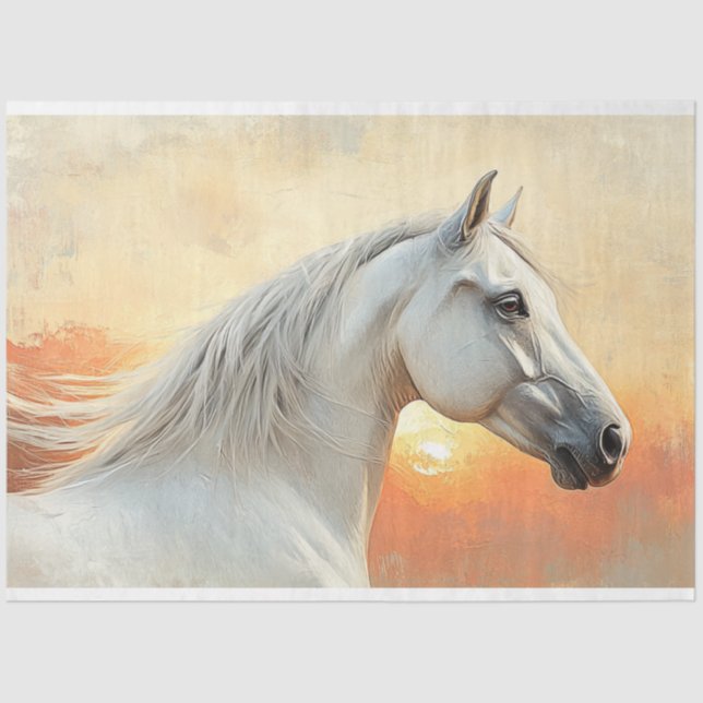 Decoupage Contemporary Horse Digital Art  Tissue Paper (Front)