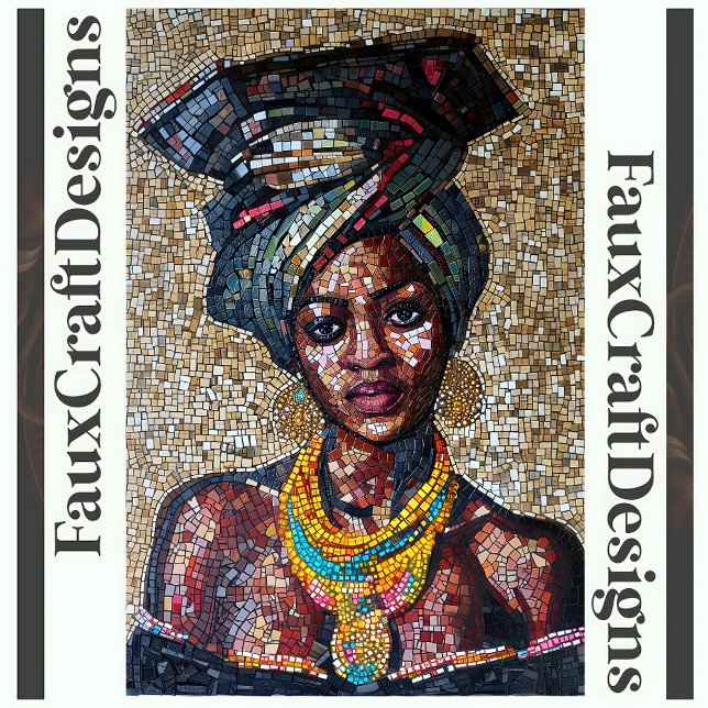 Decoupage Cool Nigerian Woman Faux Mosaic 038 Tissue Paper (Creator Uploaded)