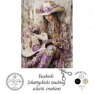 Decoupage Country Girl Guitar Singer Lilac Dress Tissue Paper