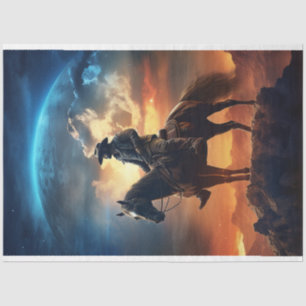 Decoupage Cowboy Mountain Moon in the Sky  Tissue Paper