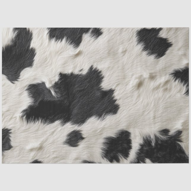 Decoupage Cowhide Black White Background  Tissue Paper (Front)