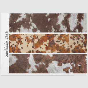 Decoupage Cowhide Rustic Handsaw Panel Designs  Tissue Paper