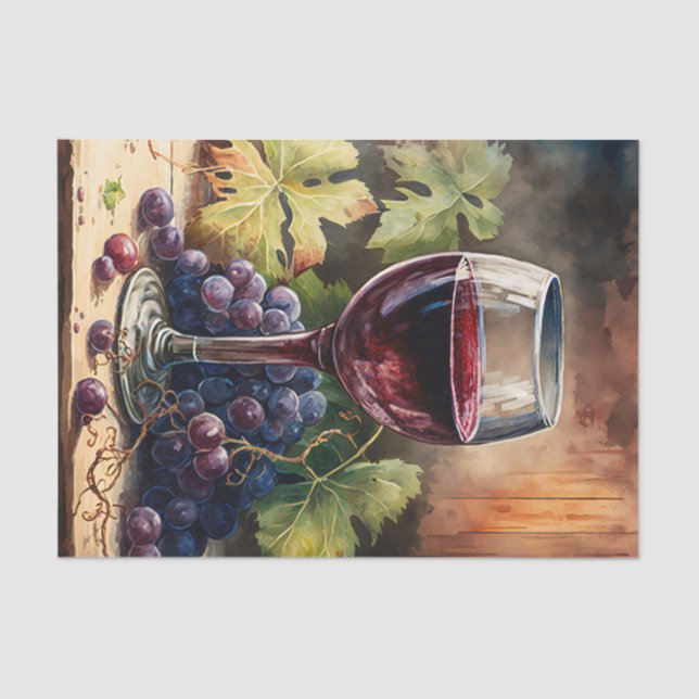 Decoupage crafters wine lovers tissue paper (Front)