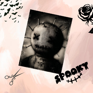 Decoupage Creepy Stitched Gothic Voodoo Doll  Tissue Paper