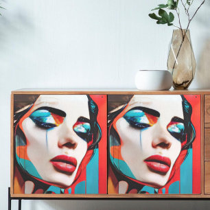 Decoupage Crying Woman Pop Art Tissue Paper