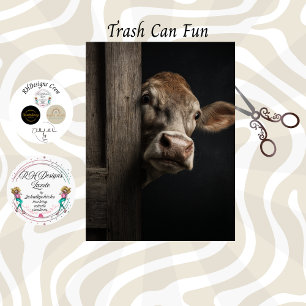 Decoupage  Curious Cow Peeking Rustic Wall Tissue Paper