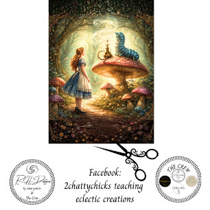 Decoupage Curious Girl Mystical Caterpillar  Tissue Paper