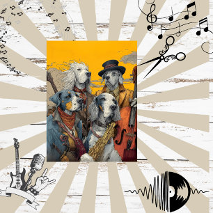 Decoupage Dapper Dog Musical Band Tissue Paper