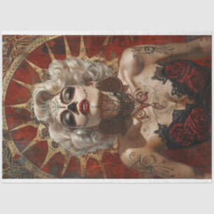 Decoupage Day of Dead Model Rosalinda Tissue Paper