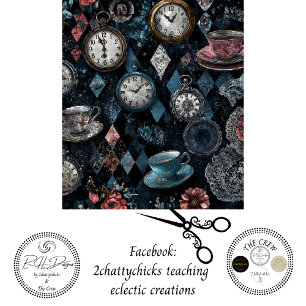 Decoupage Decoupage Vintage Tea Cups Clock Collage Tissue Paper