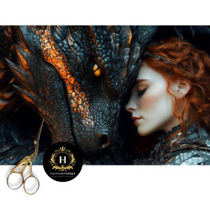 Decoupage Dragon Warrior Woman  Tissue Paper