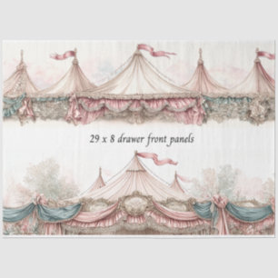 Decoupage Drawer Front Pastel Circus Vintage Lace Tissue Paper
