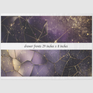 Decoupage Drawer Fronts 29x8 Geometric Cosmic  Tissue Paper