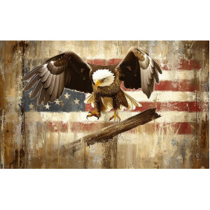 Decoupage Eagle Flag Soaring In Spirit 4th July Tissue Paper