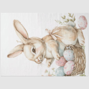 Decoupage Easter Bunny Eggs Decorations  Tissue Paper