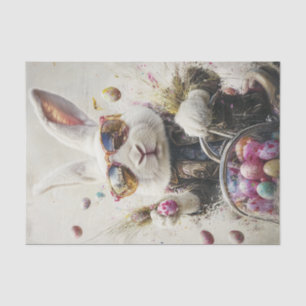 Decoupage Easter Rabbit Leather Jacket Egg Hunt Tissue Paper
