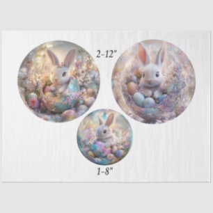 Decoupage Easter Spring 12" & 8" Rounds  Tissue Paper