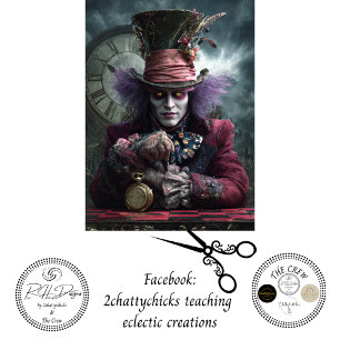 Decoupage Eccentric Timekeeper Fantasy Portrait Tissue Paper
