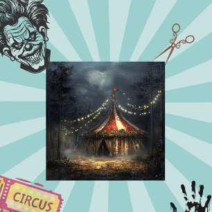 Decoupage Eerie Gothic Circus Tent  Tissue Paper