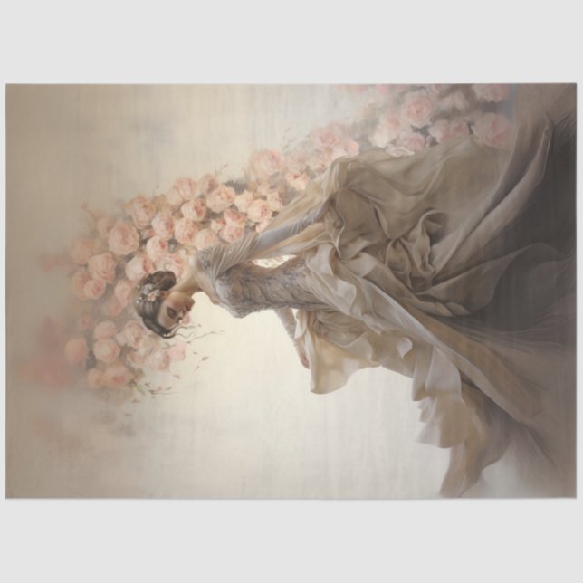 Decoupage Elegant Wedding Bride Intricate Wedding Tissue Paper (Front)