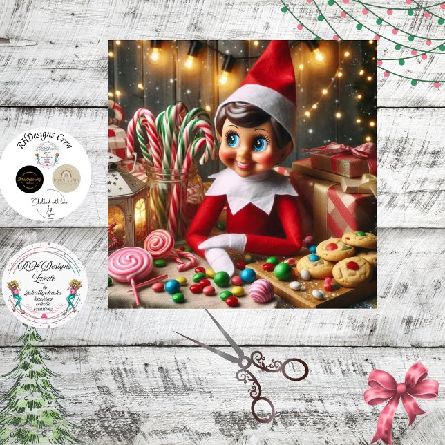 Decoupage Elf On A Table  Tissue Paper (Creator Uploaded)