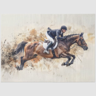 Decoupage Equestrian Horse Jumping Tissue Paper