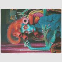 Decoupage Exaggerated Featured Person Whimsical 