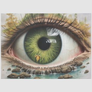 Decoupage Eye of the Universe as Landscape Tissue Paper