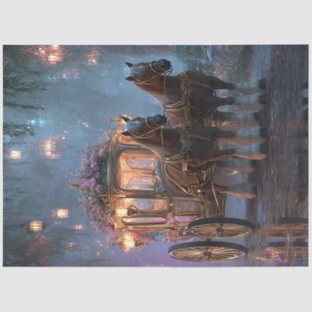 Decoupage Fairytale on Carriage On Wheels Dream Tissue Paper (Front)