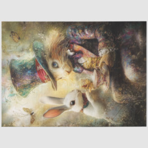 Decoupage Fantasy Digital Art Easter Bunny  Tissue Paper