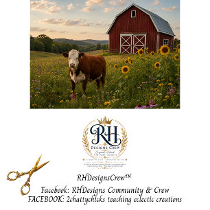 Decoupage Farmhouse Cow Sunflower Field  Tissue Paper