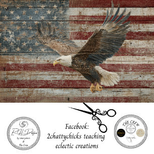 Decoupage Flag Distress Background Eagle in Flight Tissue Paper