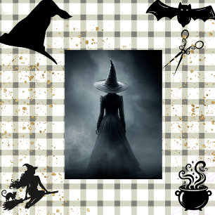 Decoupage Foggy Witch Silhouette Halloween  Tissue Paper