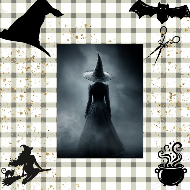 Decoupage Foggy Witch Silhouette Halloween  Tissue Paper (Creator Uploaded)