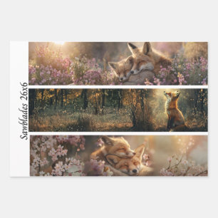 Decoupage Fox Forest Scenes Handsaw Panels  Wrapping Paper Sheet