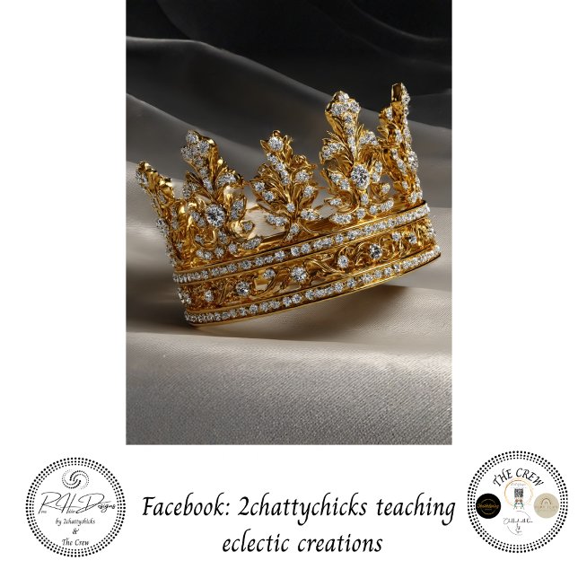 Decoupage Gold Diamond Royal Crown Artwork  Tissue Paper (Creator Uploaded)