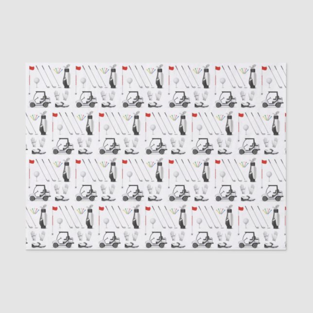 Decoupage Golf Golfer Golfing Birthday Party Tissue Paper (Front)