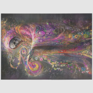 Decoupage Gothic Elegant Figure Swirling Colour Tissue Paper