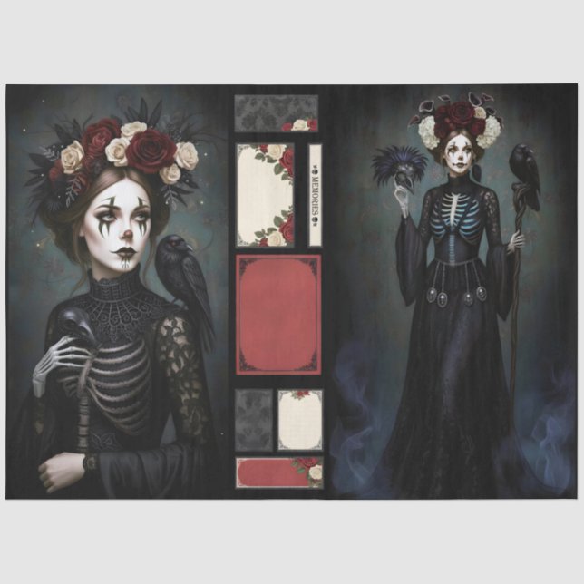 Decoupage Gothic Rose Queen – Dark Romantic Art  Tissue Paper (Front)
