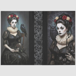 Decoupage Gothic Rose Queen – Dark Romantic Art  Tissue Paper