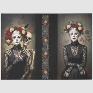 Decoupage Gothic Rose Queen – Dark Romantic Art  Tissue Paper