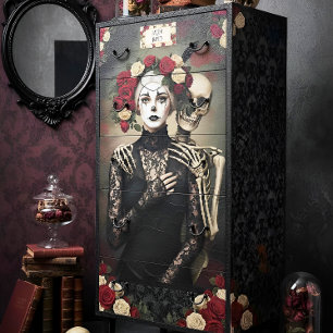 Decoupage Gothic Rose Queen – Dark Romantic Art  Tissue Paper